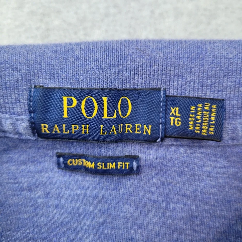 Polo Ralph Lauren Polo Shirt Mens XL Blue Custom Slim Fit Short Sleeve